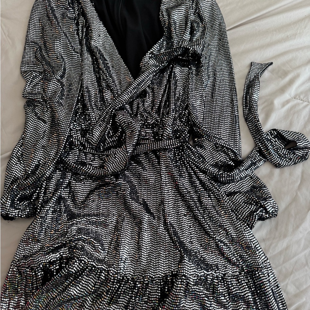MICHAEL Michael Kors Metallic Long Sleeve Dress